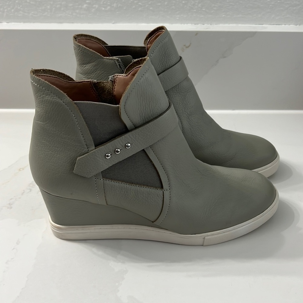 Brand New Paolo Gray Wedge bootie!